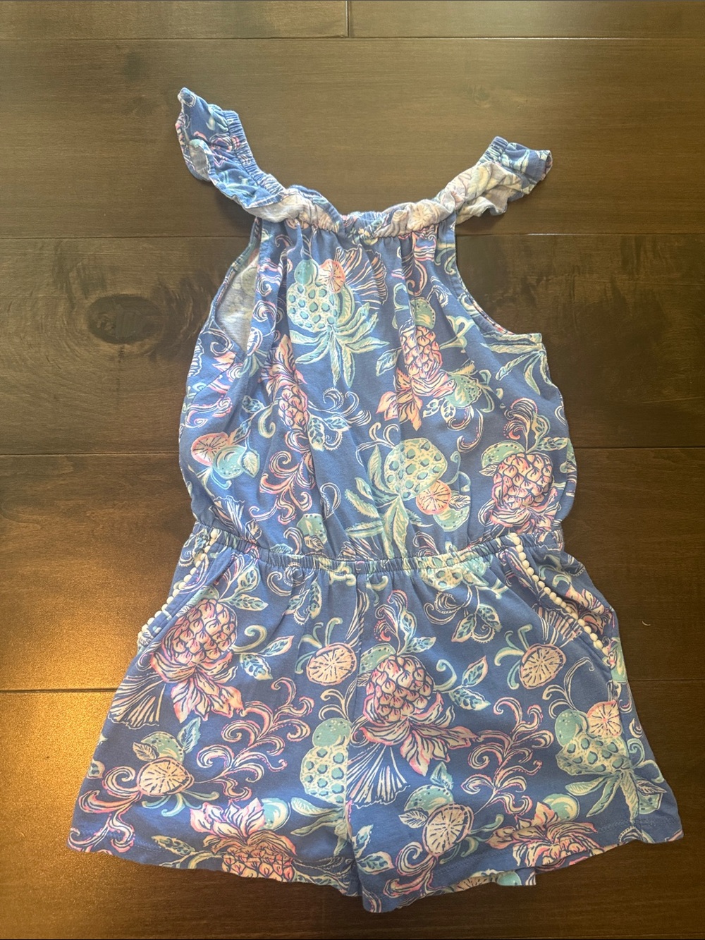 Lilly Pulitzer Blue Floral Girls Romper